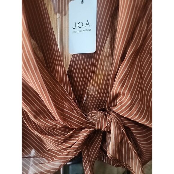 J.O.A. Just one answer anthropologie Stripped cropped blouse size XS sheer CR50 - Picture 3 of 5